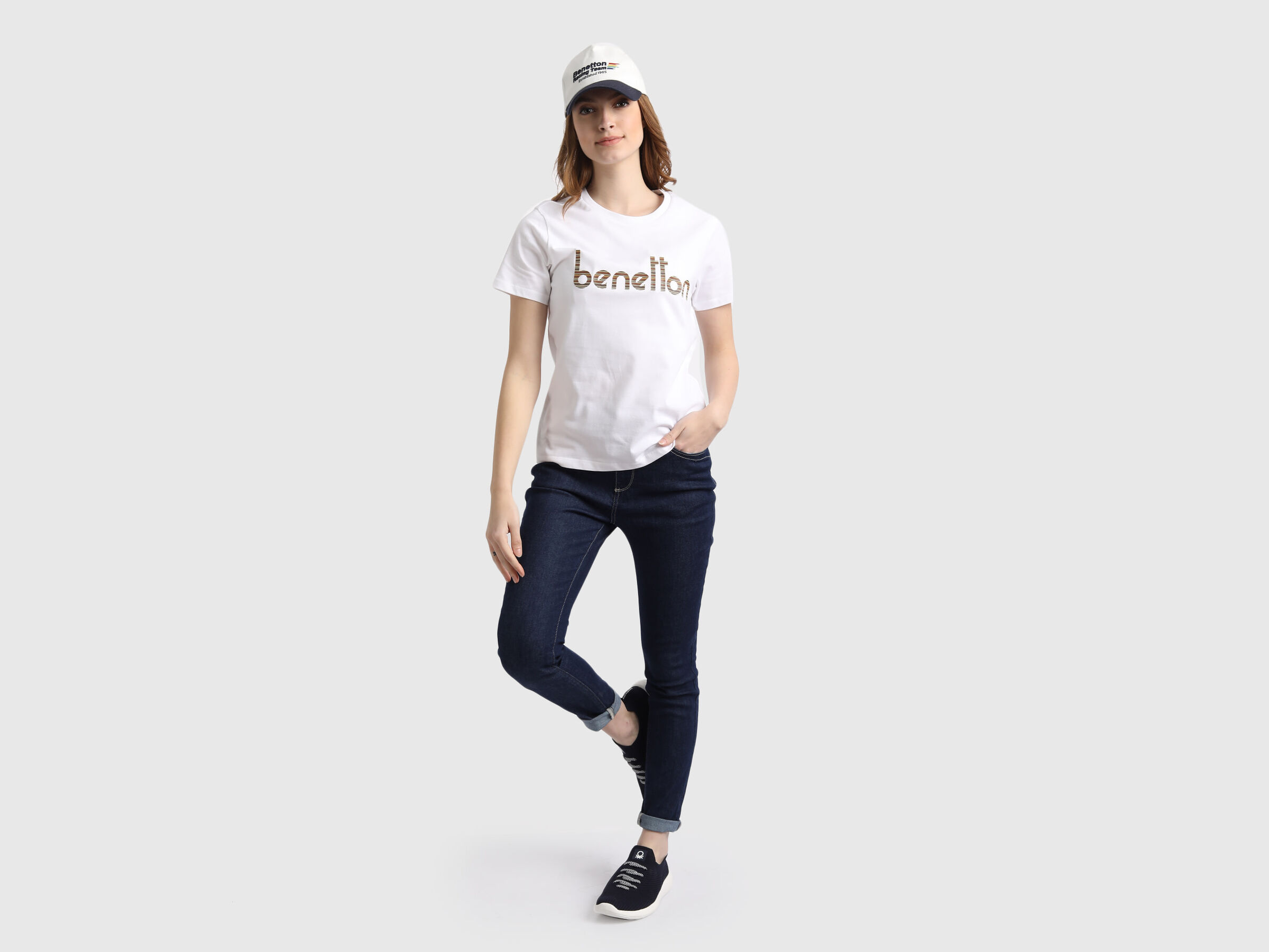 Technique T-Shirt with Benetton Text Logo image number 3