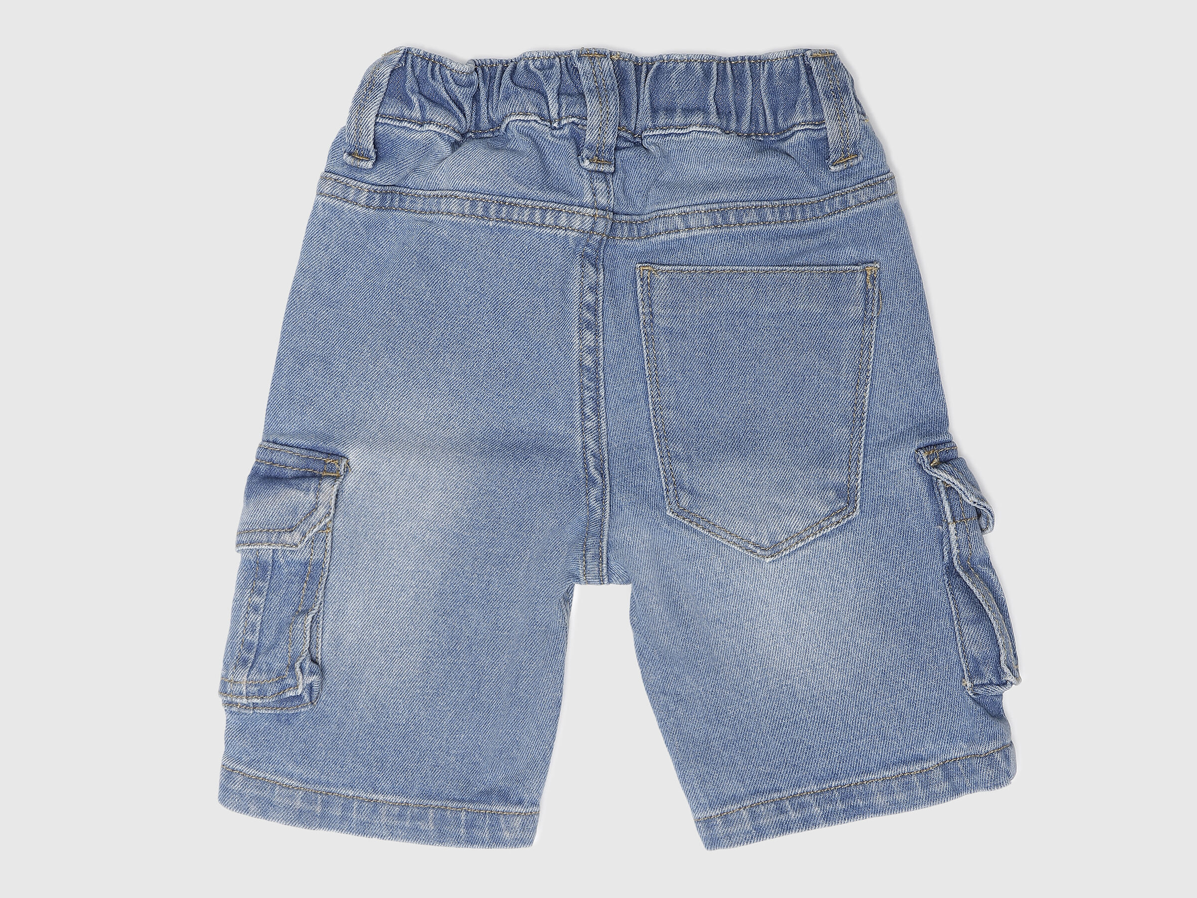 Cargo Blue Denim Shorts-Solid image number 1