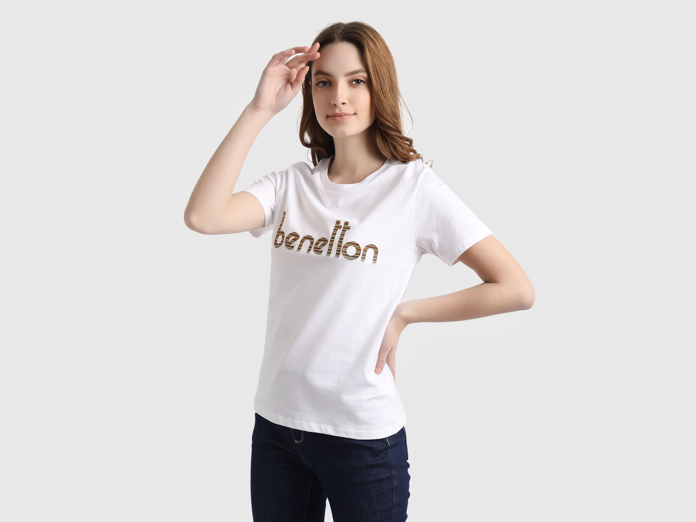 Technique T-Shirt with Benetton Text Logo image number 1
