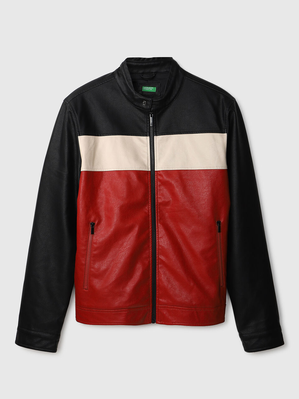 PU COLOR BLOCK JACKET image number null