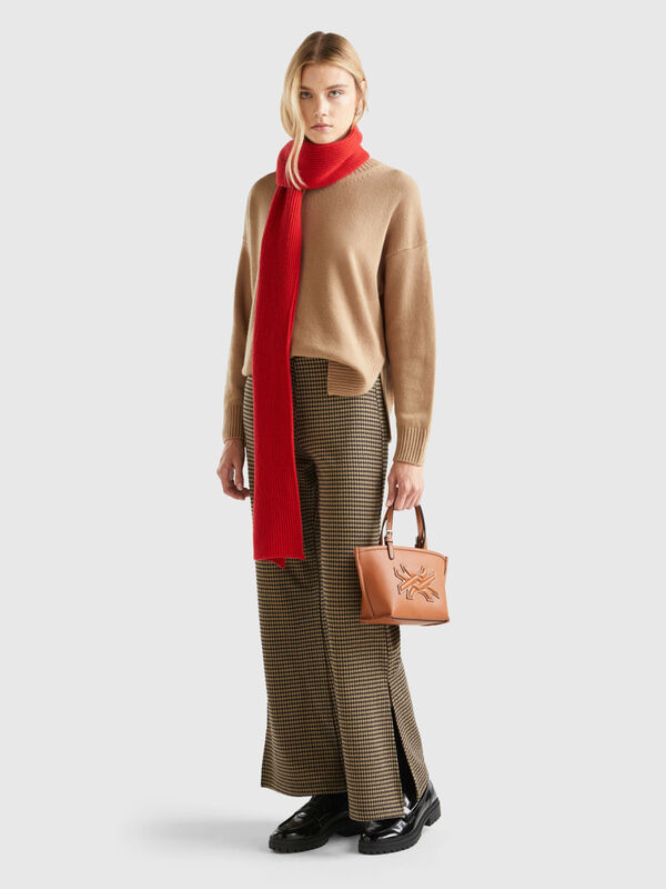 Flared jacquard trousers