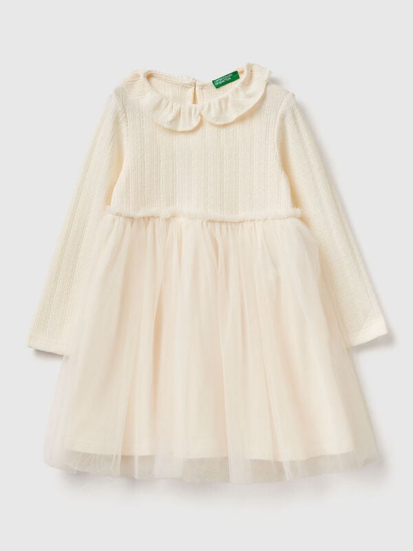 Dress with tulle collar Junior Girl