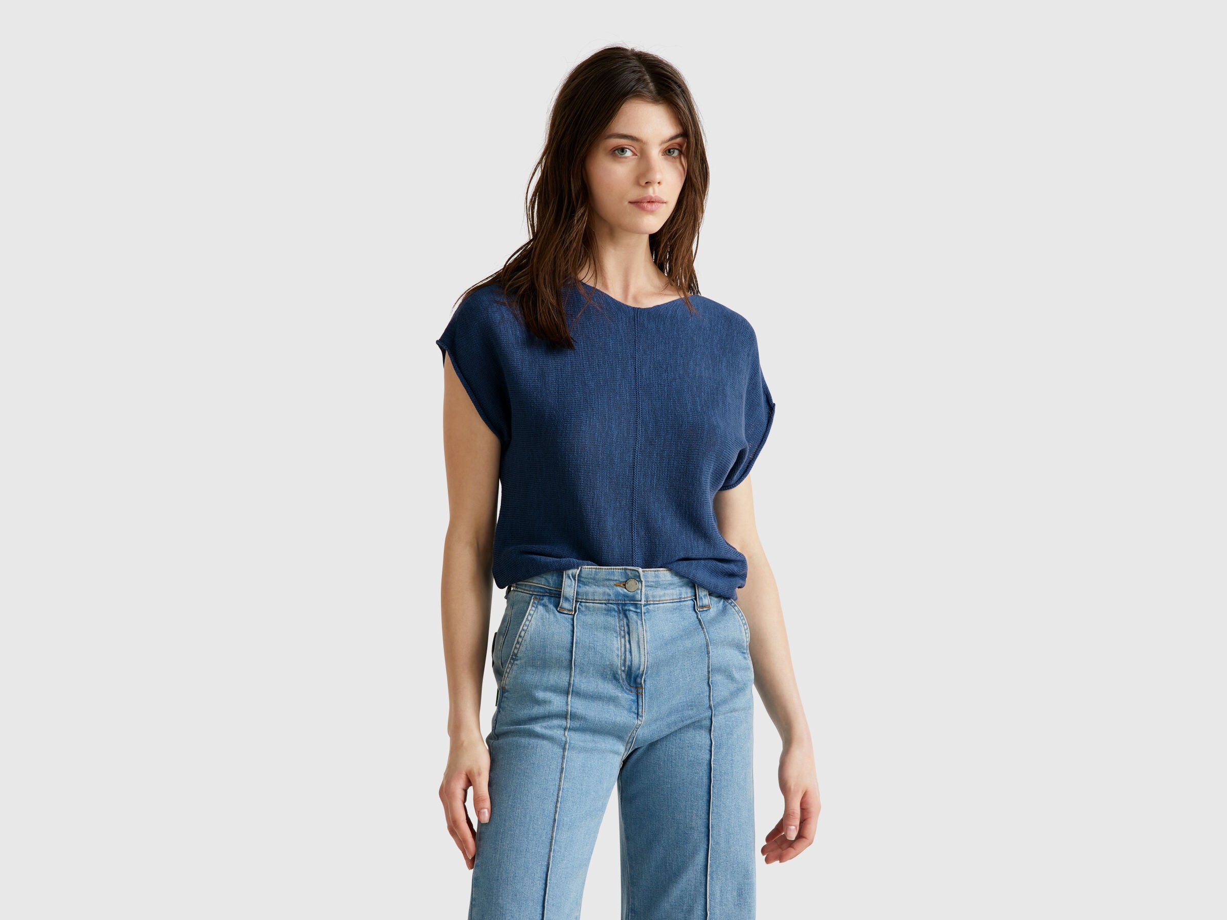 S/L V NECK SWEATER Women image number 0