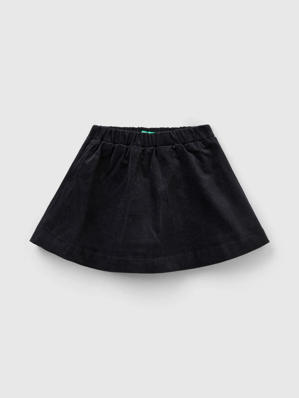 Smooth velvet mini skirt