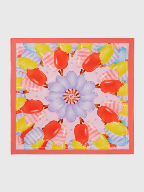 Bandana with ice cream pattern Women