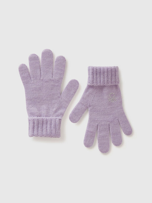 Knit gloves with logo Junior Girl