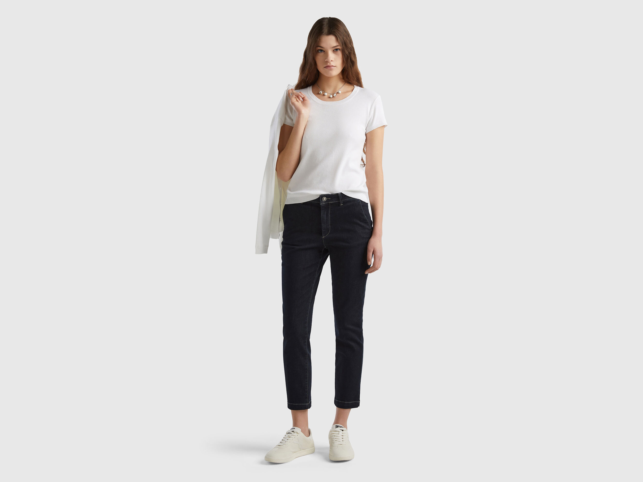 Short sleeve sweater in 100 cotton