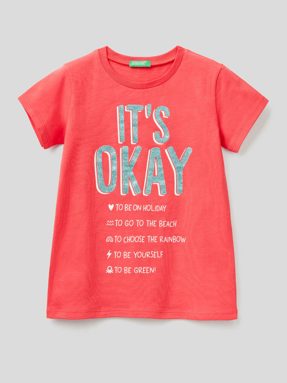 T-shirt with glittery print image number 1
