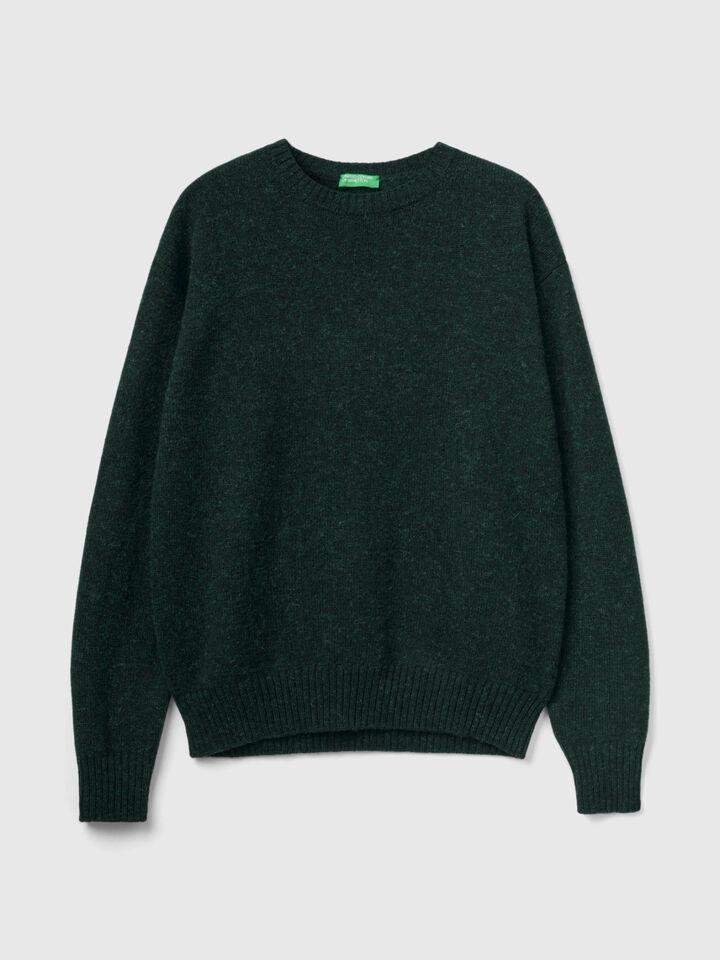 Crew neck sweater in pure Shetland wool image number 1