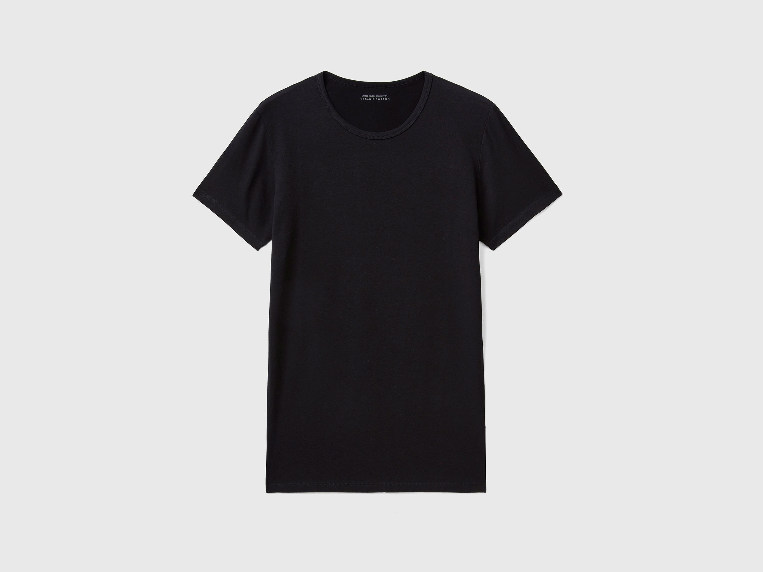 Organic stretch cotton t shirt Black Benetton