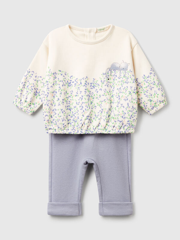 Sweatshirt and sweatpants set in cotton blend New Born (0-18 months)