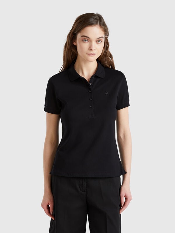 Slim fit polo in stretch cotton Women