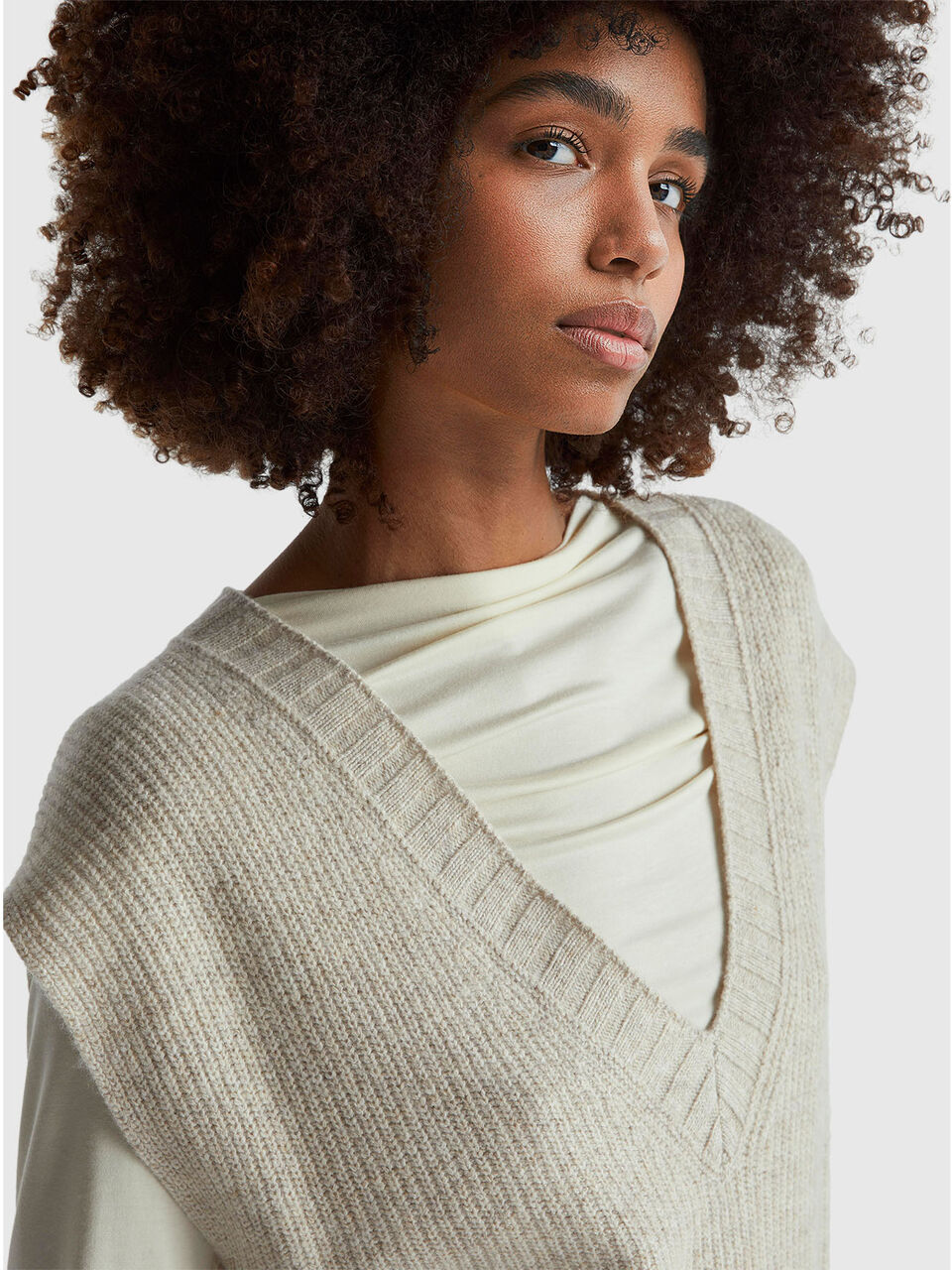 S/L V NECK SWEATER Women image number null