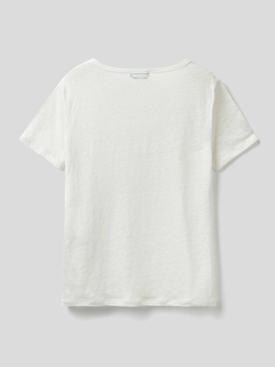 Crew neck t-shirt in pure linen image number 2