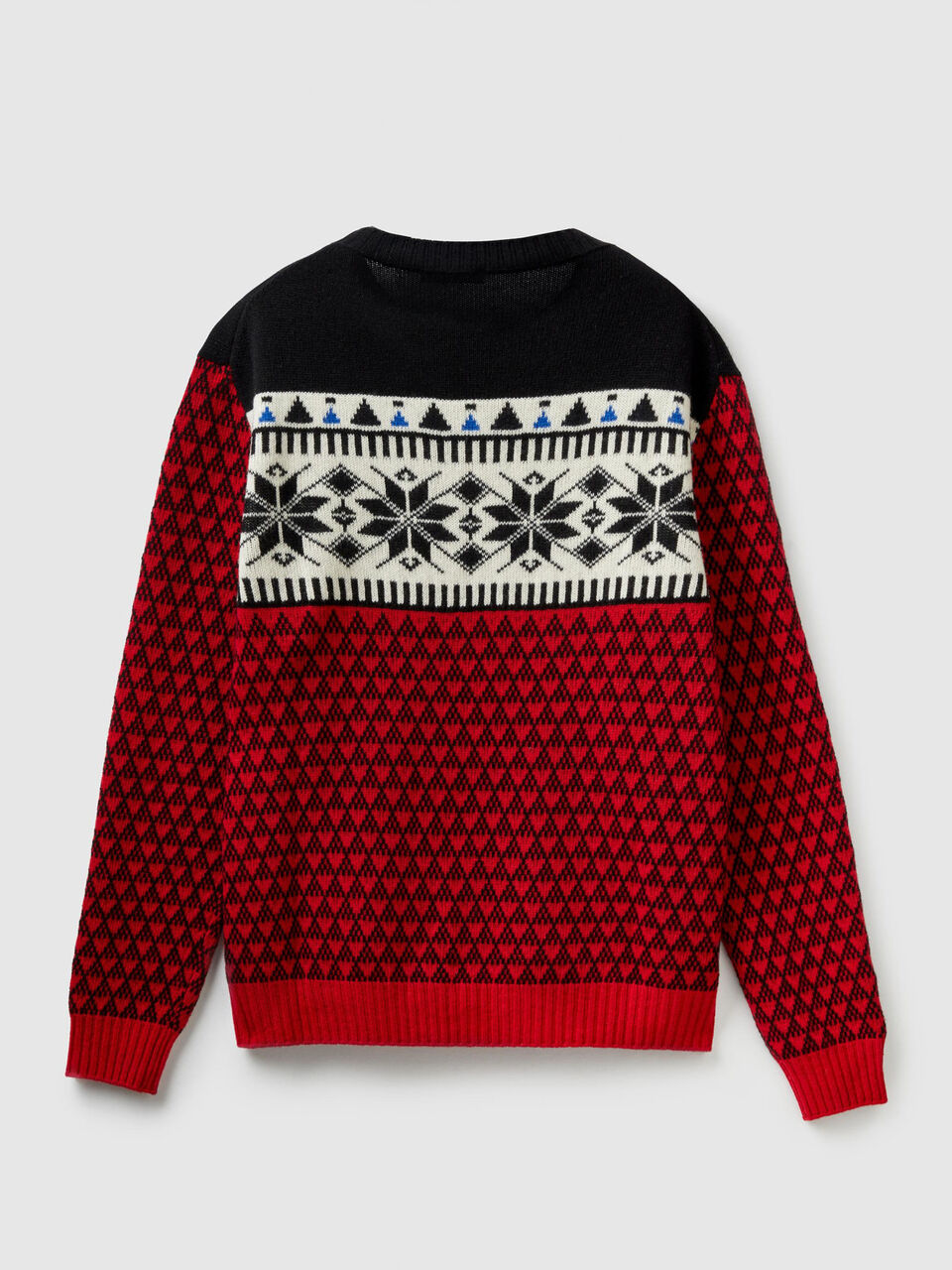 Round neck jacquard sweater image number 2