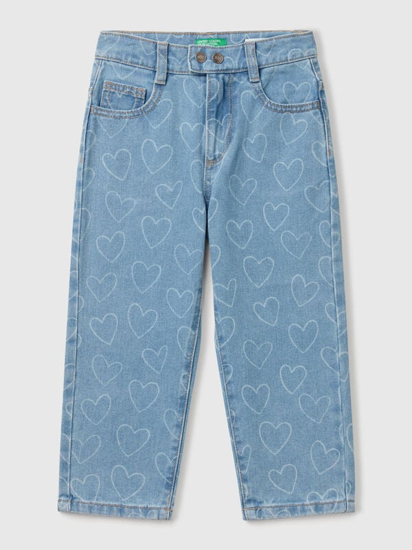 Jeans with heart print Junior Girl