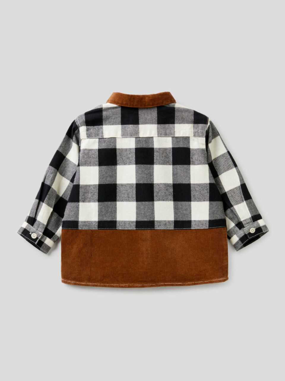Flannel shirt with velvet inserts image number 2