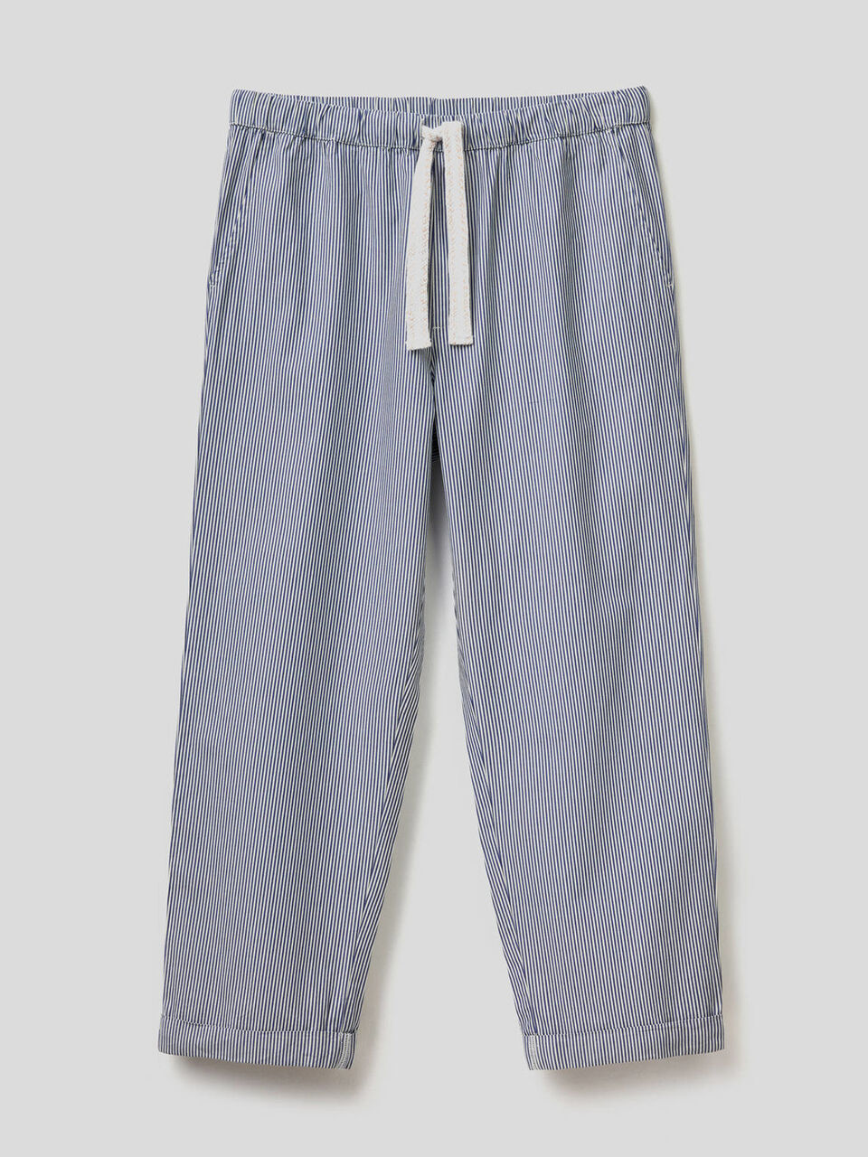 Striped trousers in pure linen image number 1
