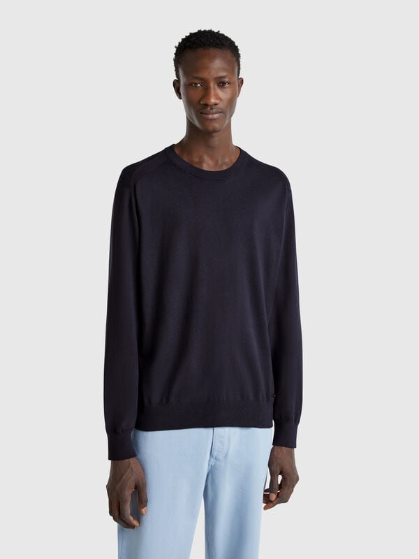 Sweater in viscose and silk blend Men