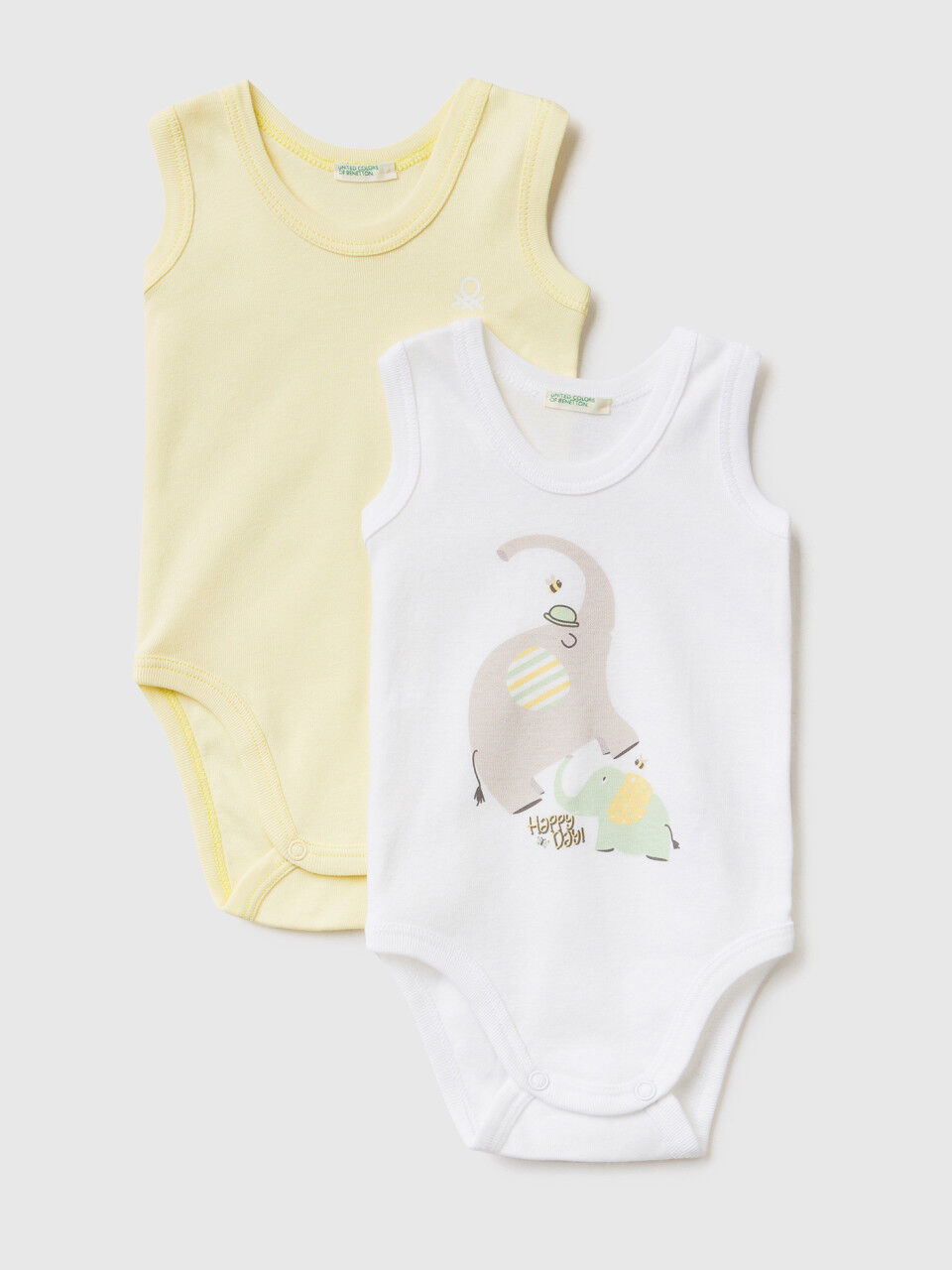 Two bodysuits in organic cotton with print
