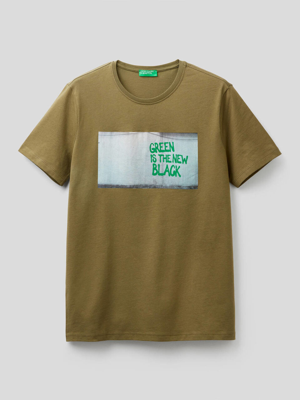 100% cotton t-shirt with slogan Men image number 1