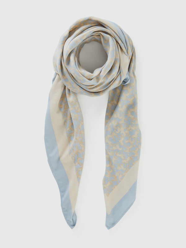 Light blue scarf with horse print Women