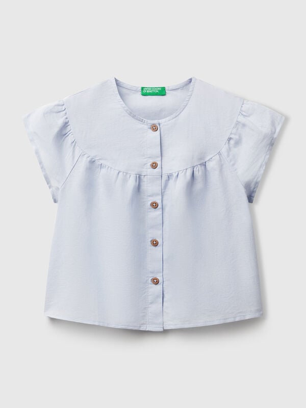 Blouse in linen blend Junior Girl