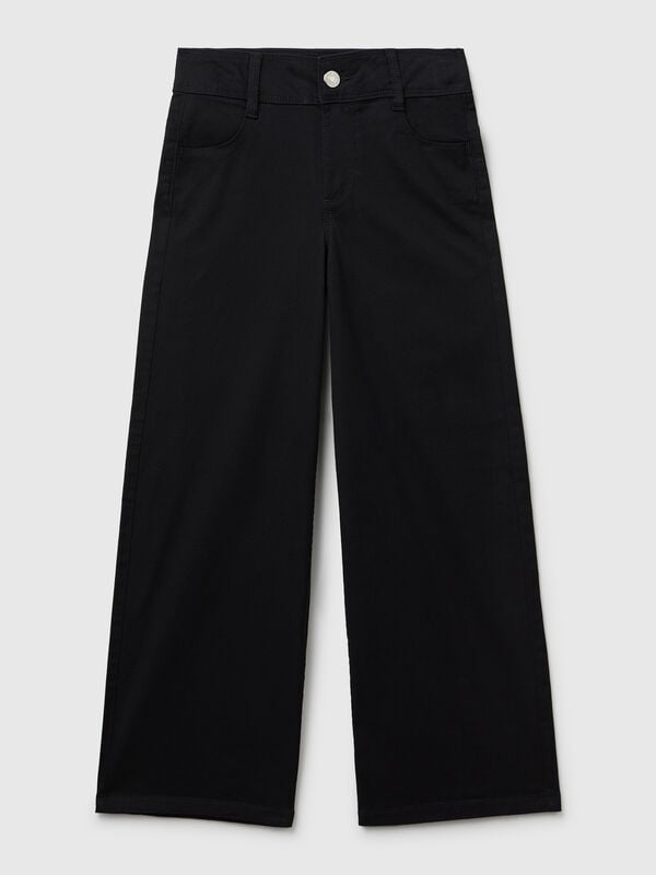 Wide trousers in stretch cotton Junior Girl