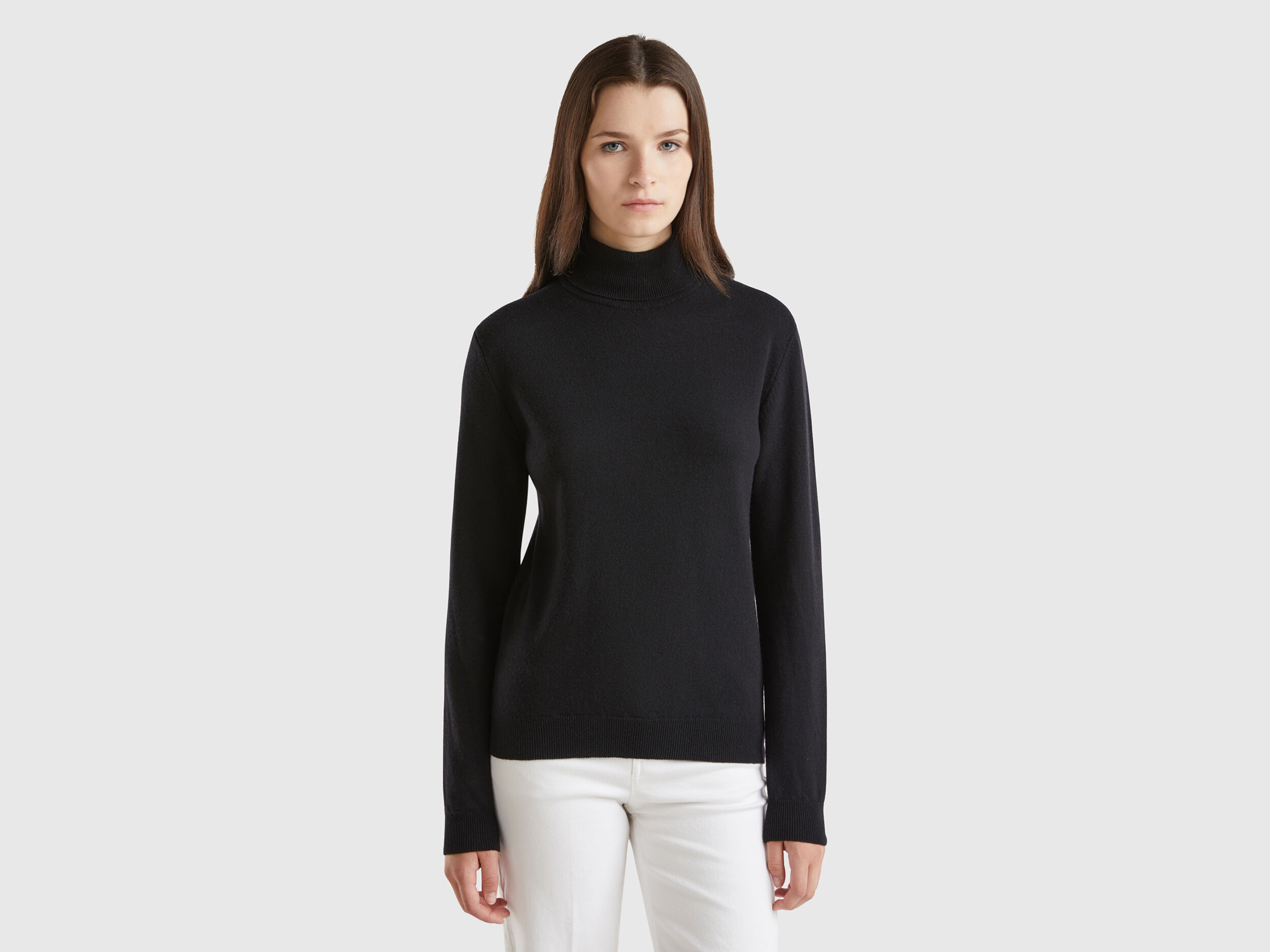 Plain black turtleneck womens outlet