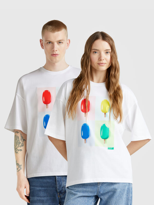 100% cotton t-shirt with ice cream print