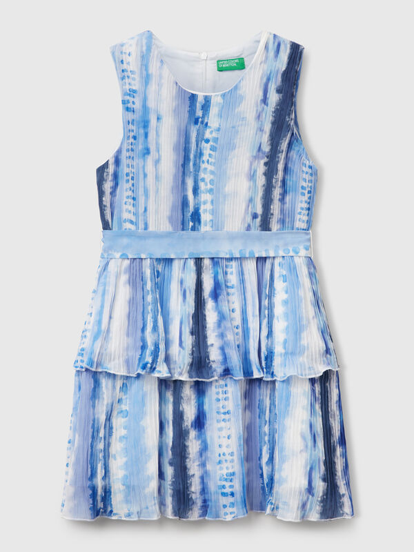 Pleated patterned dress Junior Girl