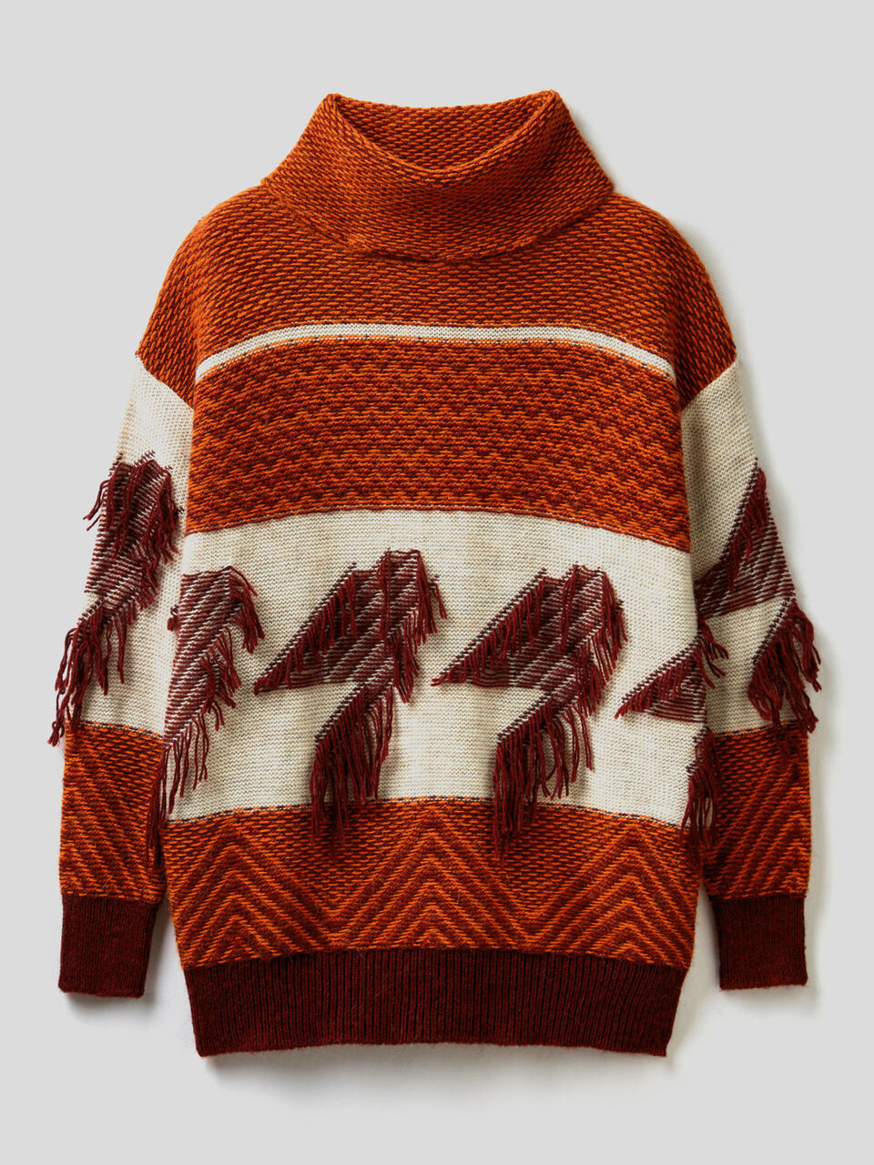 Sweater with jacquard knit image number 1