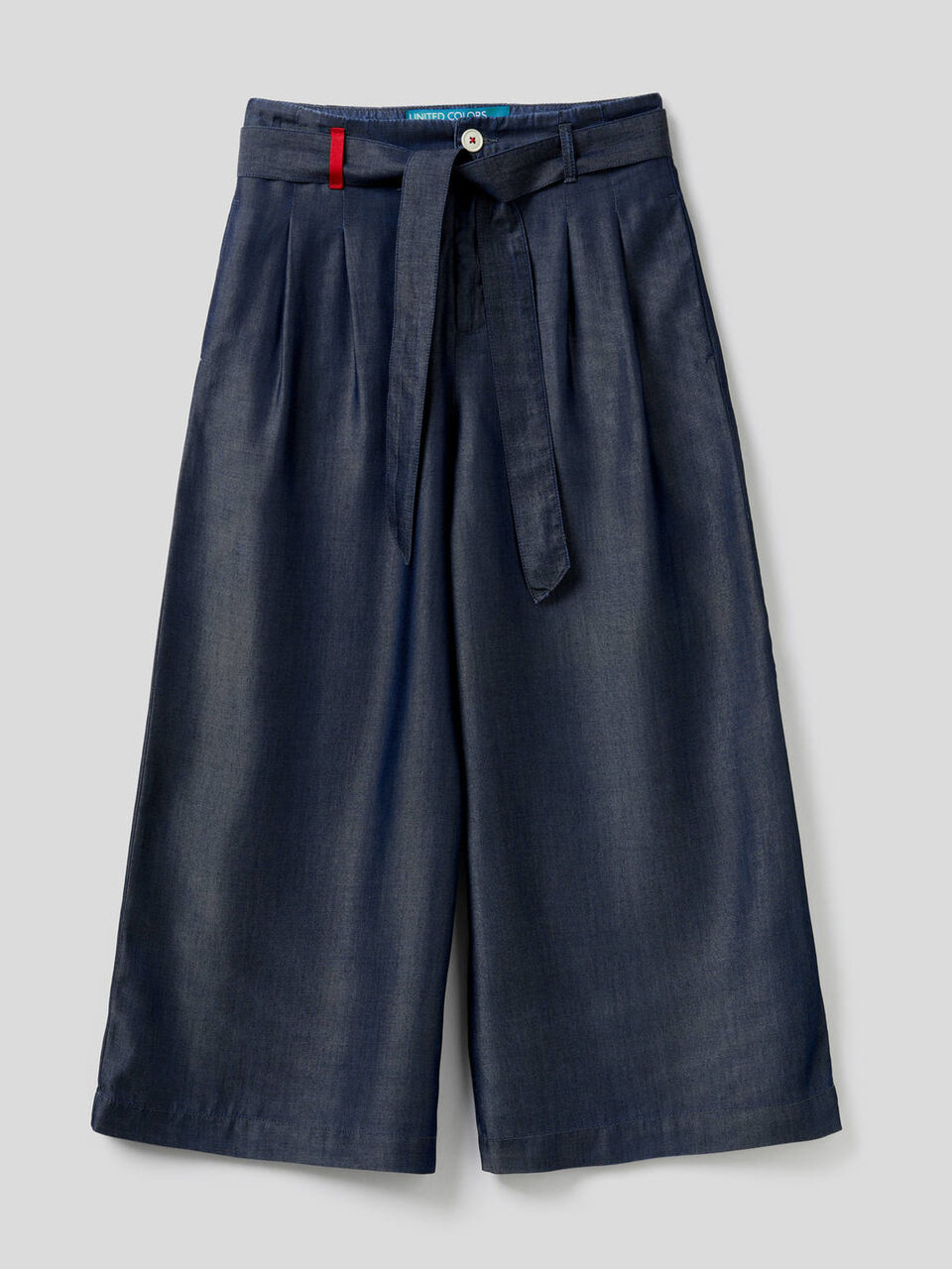 Wide trousers with belt image number 1