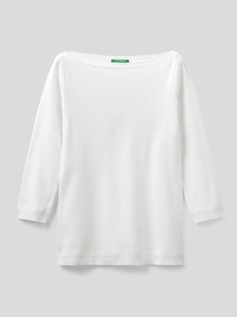 100% cotton boat neck sweater image number 1