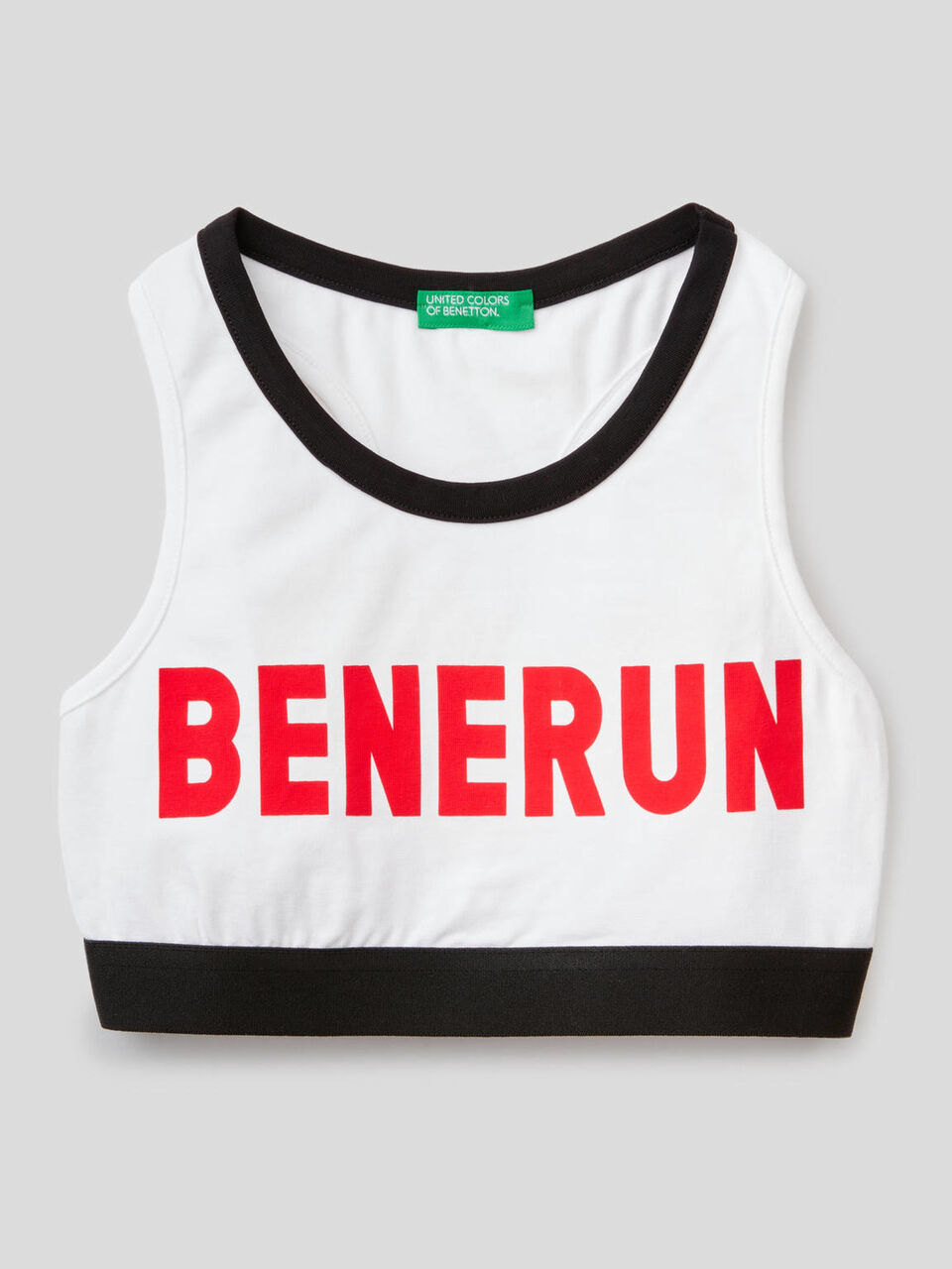 Printed top in stretch cotton image number 1