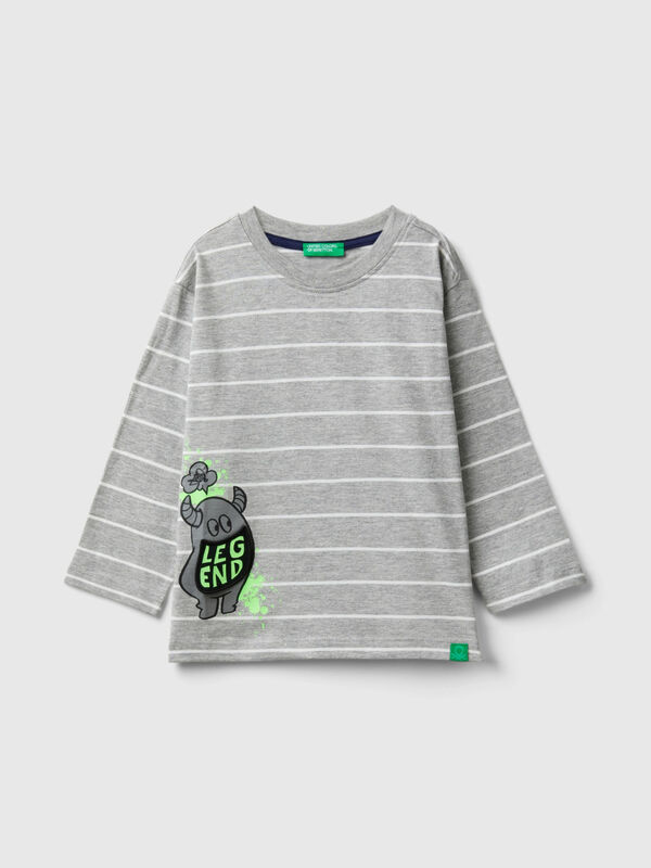 Striped t-shirt with applique Junior Boy