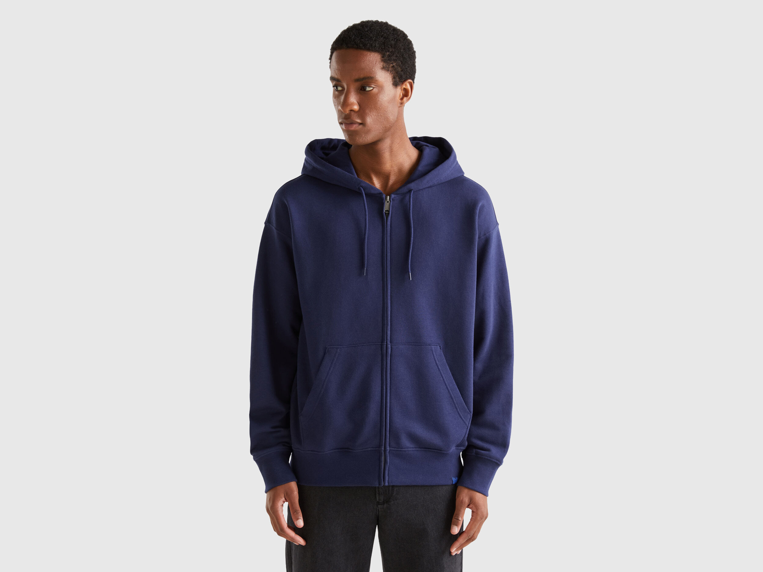 Navy blue zip top up jacket mens