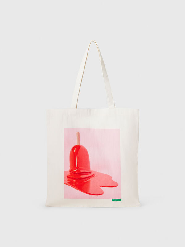 Tote bag with ice cream print Women