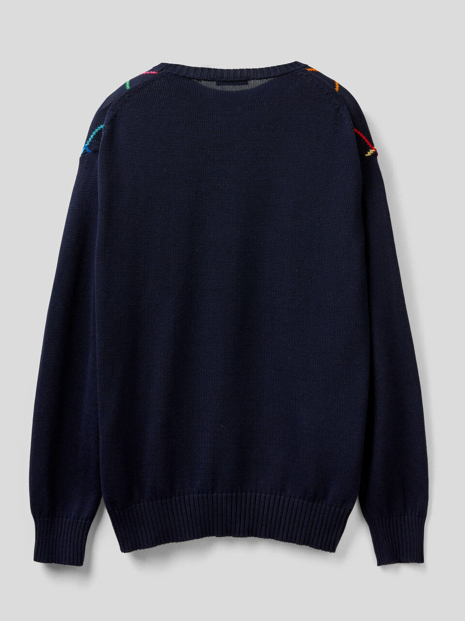 Sweater with multicolor diamonds image number 2