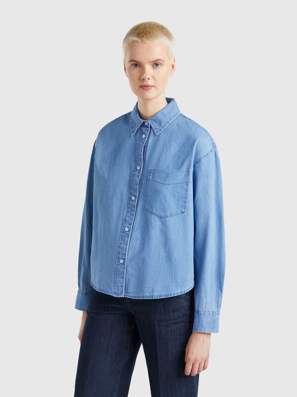 Cropped chambray shirt Women
