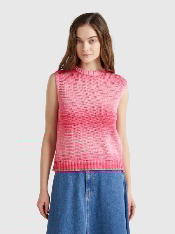Faded look vest Women