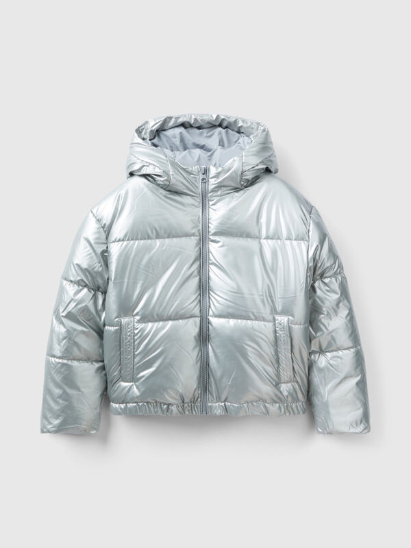 Padded jacket in glossy nylon