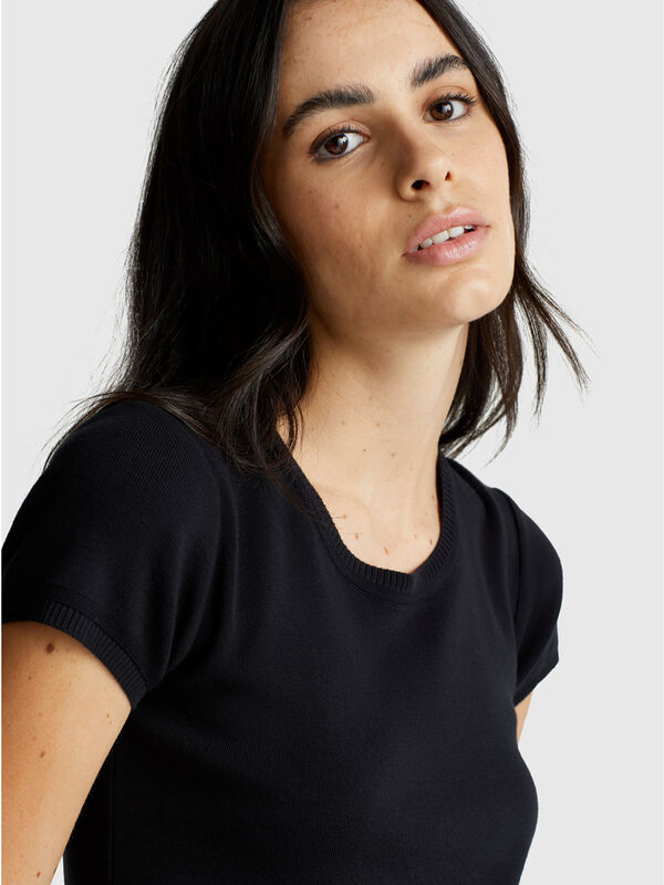 Short sleeve sweater in pure cotton Women