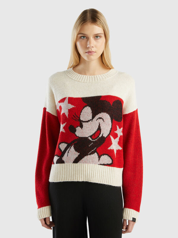 Minnie Mouse color block sweater Women