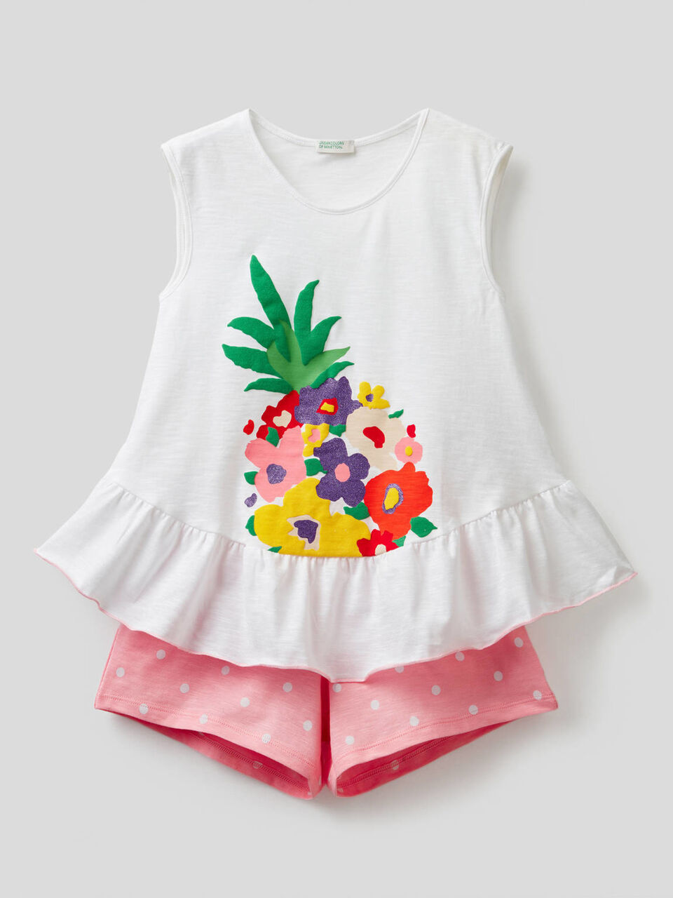 Cotton pyjamas with camisole and shorts image number 1