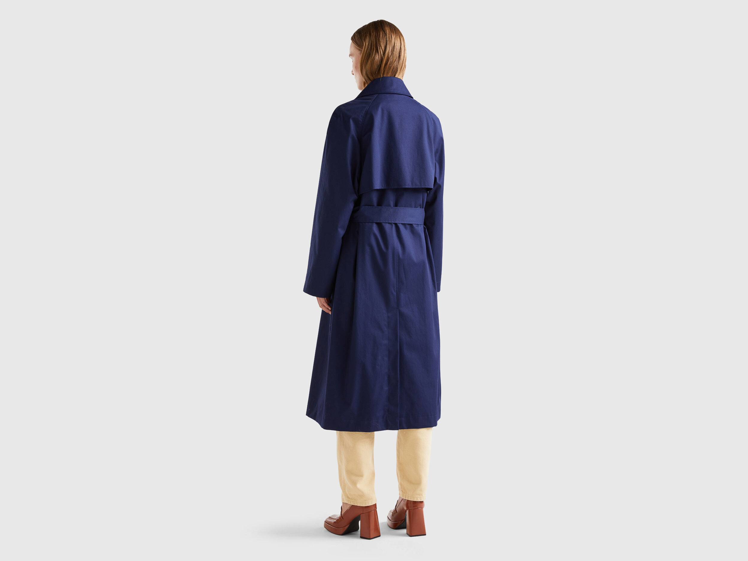 Navy blue trench coat top