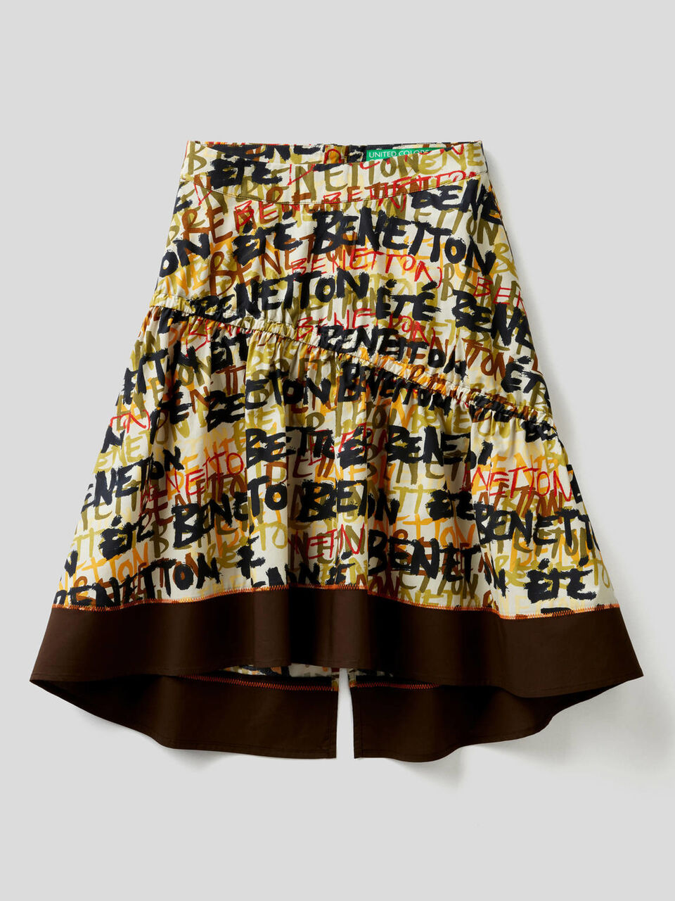 Printed skirt with frill Women image number 1