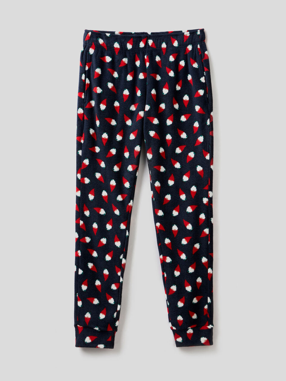 Fleece trousers with gnome print image number 1