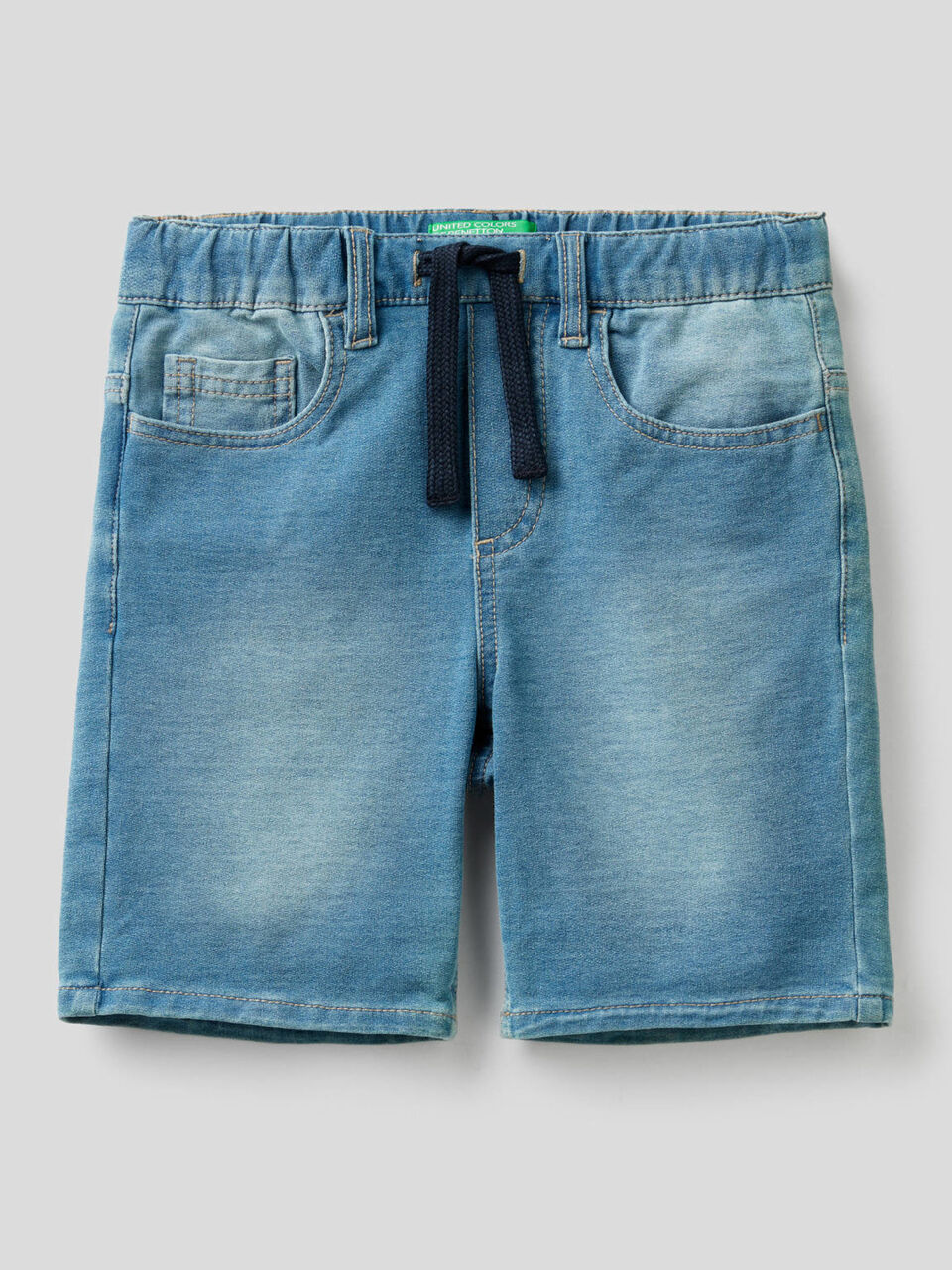 Fleece denim-look bermudas image number 1