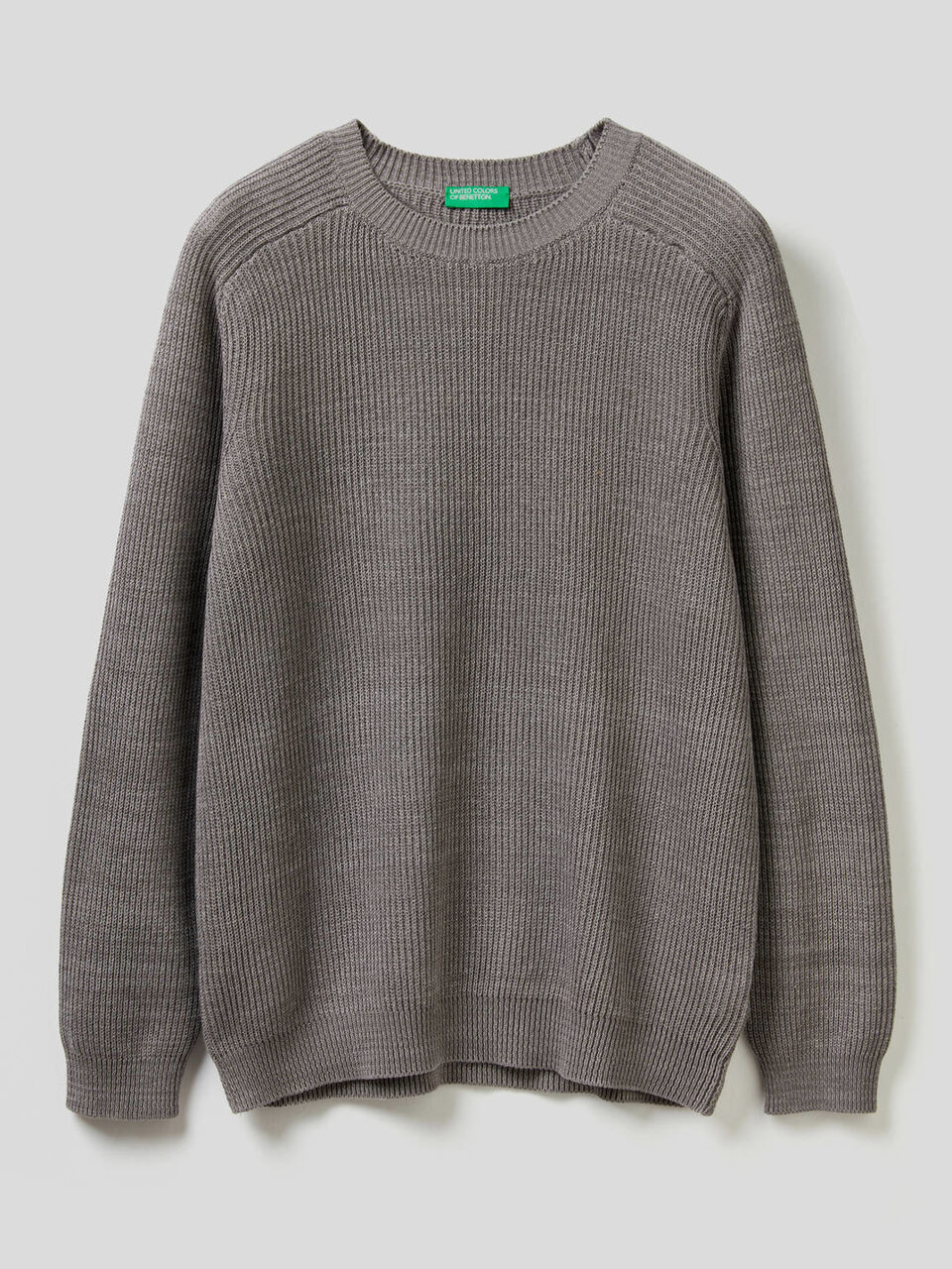 Crew neck sweater in pure cotton image number 1